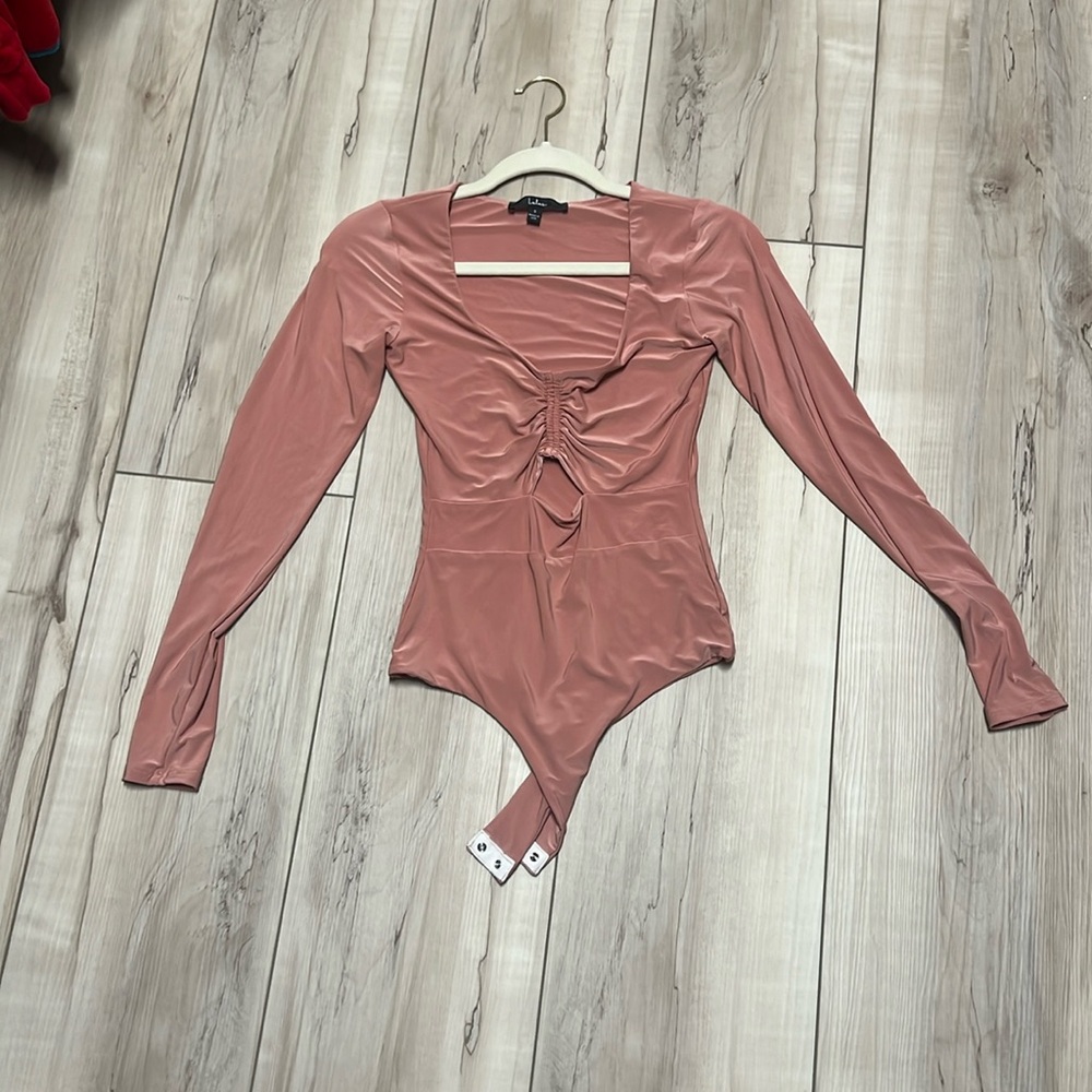 Pink cutout bodysuit